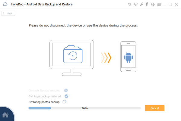 Seleccione Copia de seguridad de datos para restaurar