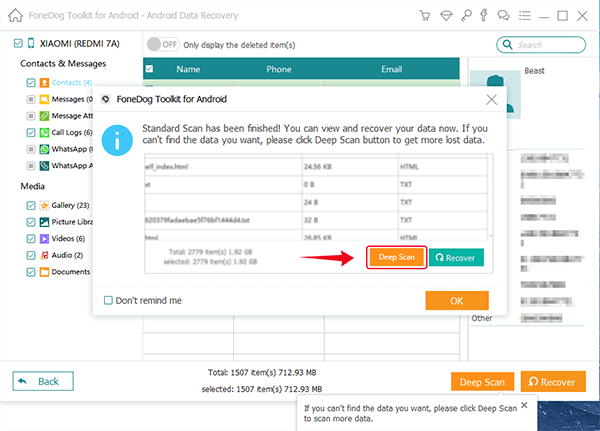 Recupere fotos de SD con FoneDog Android Data Recovery - Análisis profundo