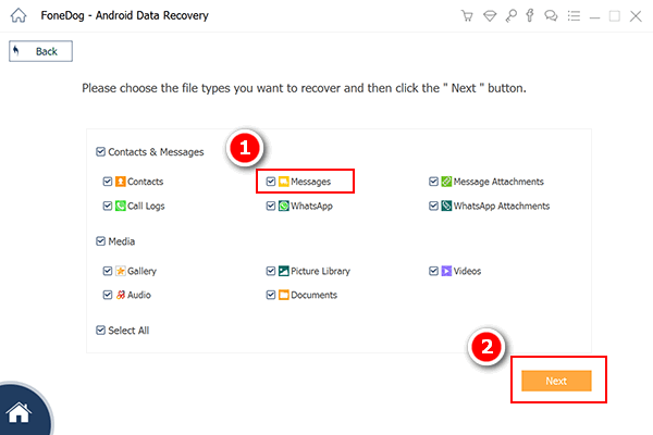 Seleccionar tipos de archivos para escanear