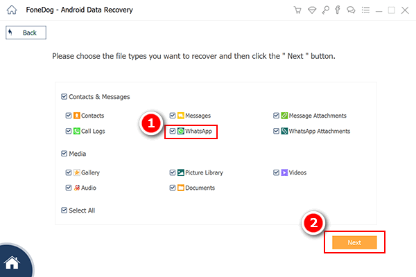 Seleccionar el tipo de archivo para escanear.