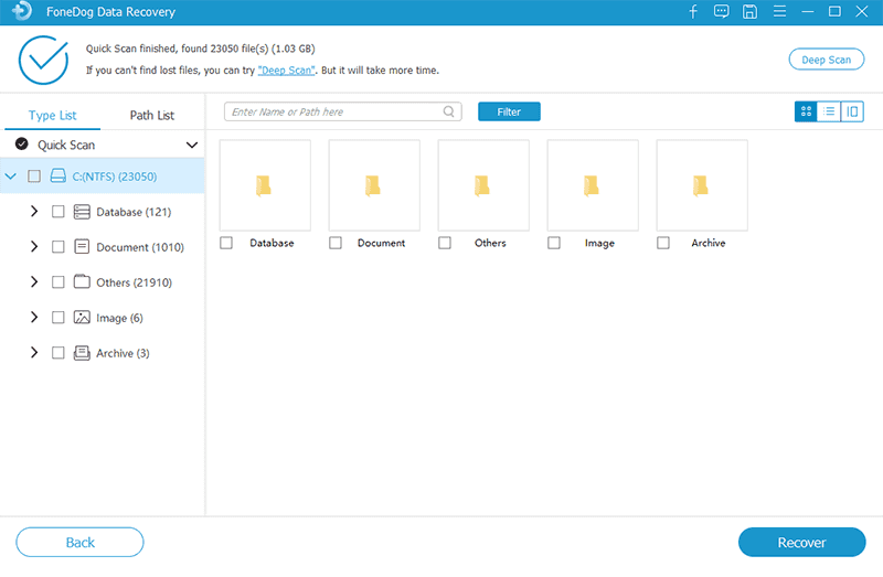 Buscar archivos para recuperar controladores eliminados en Windows 10