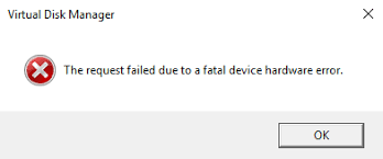 Resuelva "La solicitud falló debido a un error grave de hardware del dispositivo"