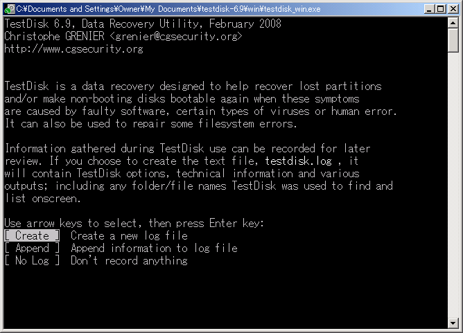 Utilice TestDisk para computadora con Windows