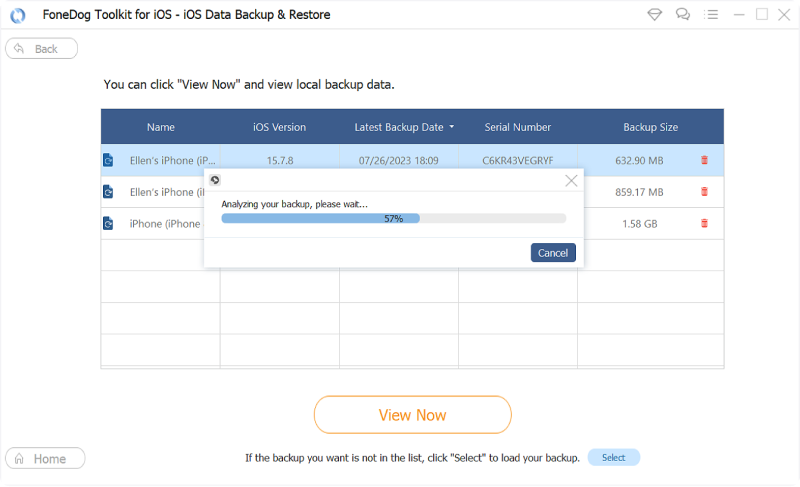 Restaurar datos seleccionados en iPhone