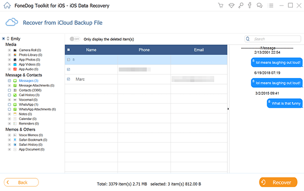 El mejor método sobre cómo recuperar iMessages eliminados de iCloud: FoneDog iOS Data Recovery