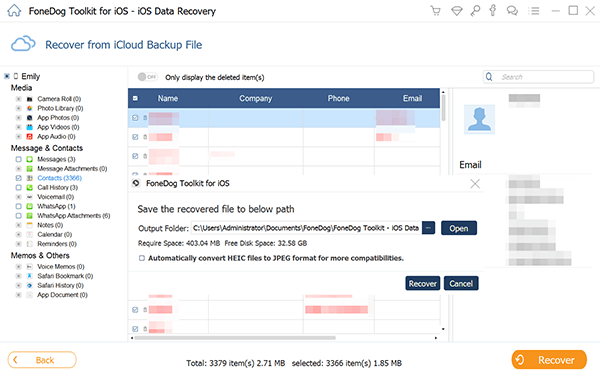 Recuperar datos de iCloud