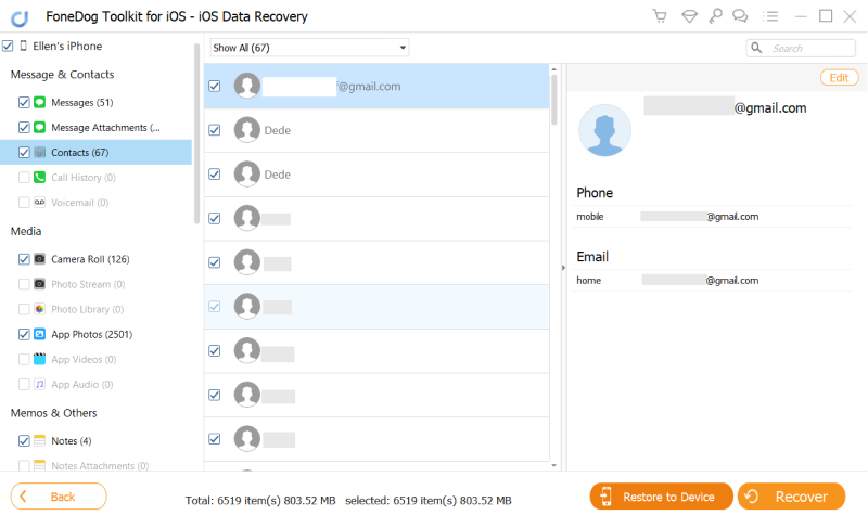 Herramienta principal para solucionar el problema "No se puede completar la recuperación de datos": recuperación de datos de FoneDog iOS