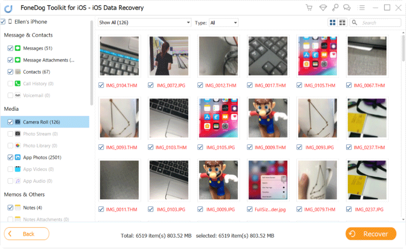 Ver fotos eliminadas recientemente en iOS: Recuperación de datos de FoneDog iOS
