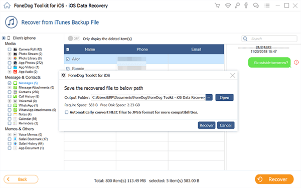 restaurar datos desde iTunes