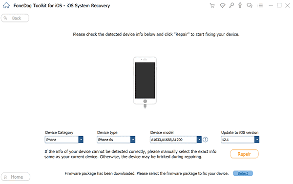 Desbloquear iPhone 6: Recuperación del sistema FoneDog iOS