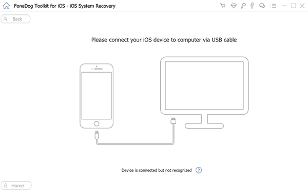 Solucione el problema "iPhone 14 no se enciende" - Recuperación del sistema FoneDog iOS: conecte su iPhone