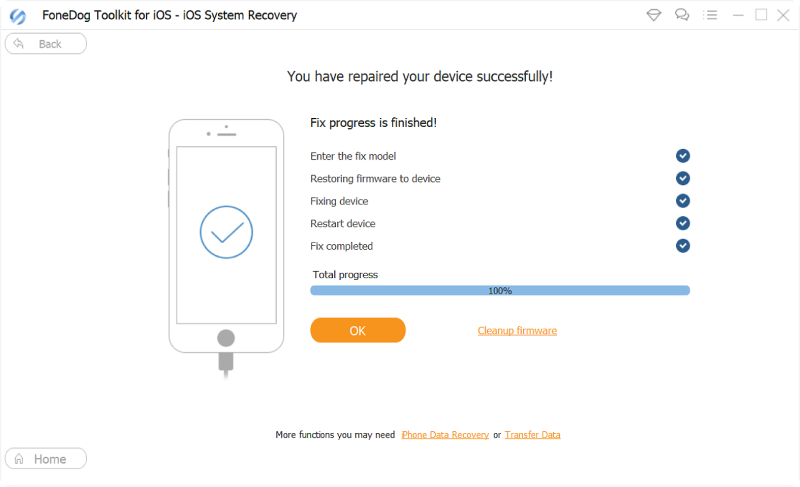 Repara iPhone X Stuck en el logotipo de Apple usando FoneDog iOS System Recovery