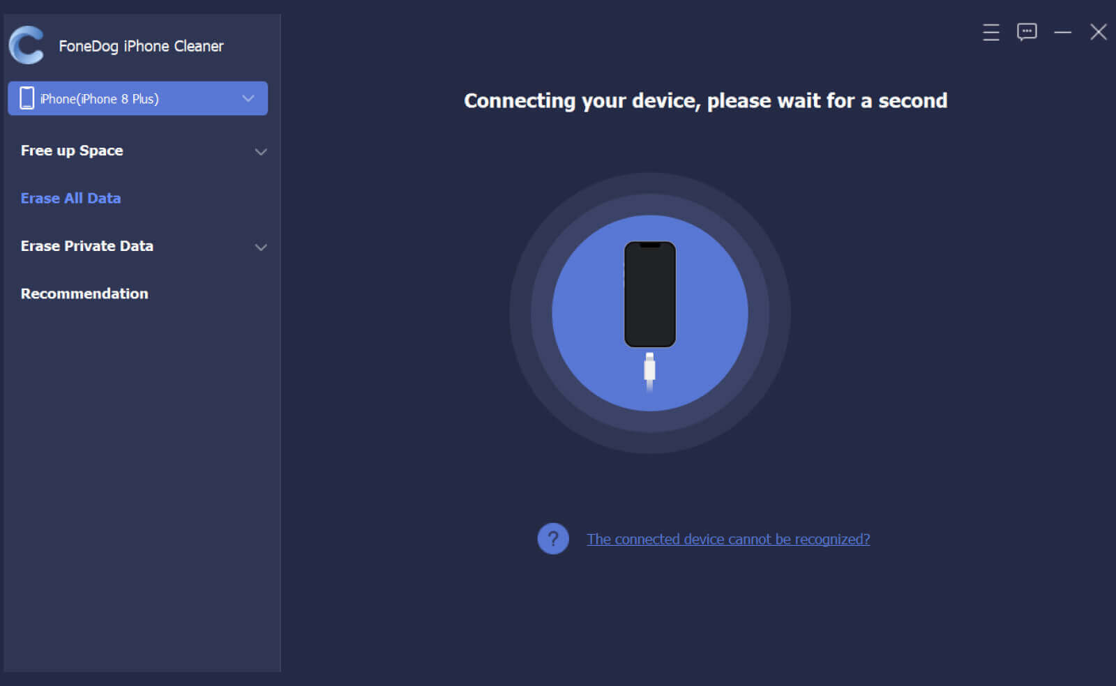 Conecte el iPhone a la computadora para borrar el iPhone