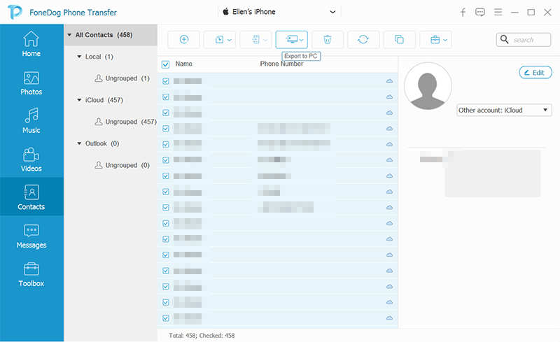 Transferir contactos de Sony a Samsung usando FoneDog Phone Transfer