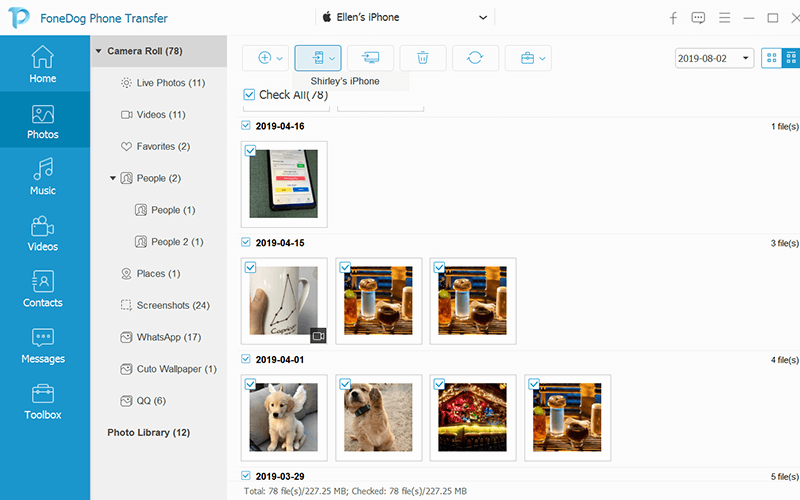 transferir fotos de iPhone a iPad usando FoneDog Phone Transfer
