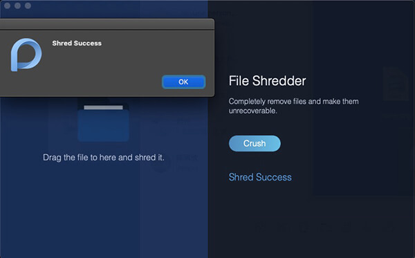 Administrador de archivos Shred Success Alert
