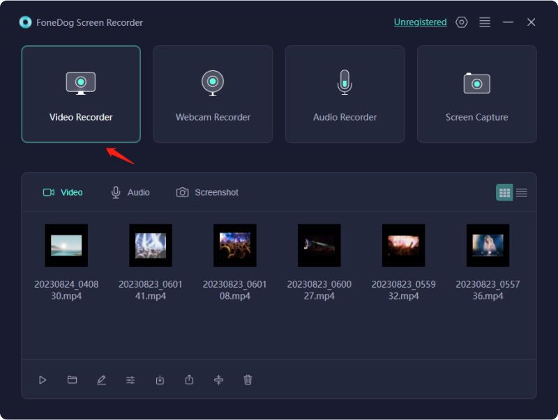 La mejor alternativa a la grabación de pantalla OBS: FoneDog Screen Recorder: modo de selección