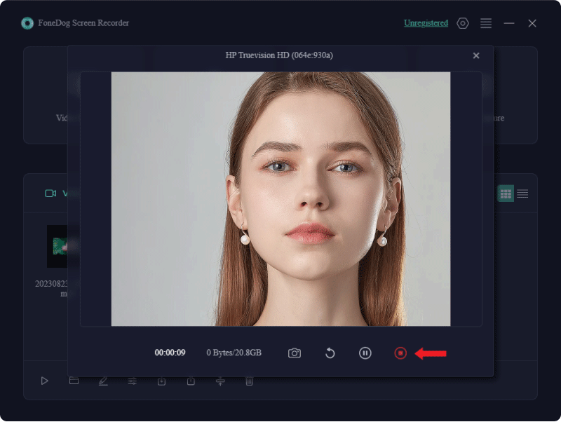 Software de grabación de cámara web - Grabador de pantalla FoneDog: detener la grabación