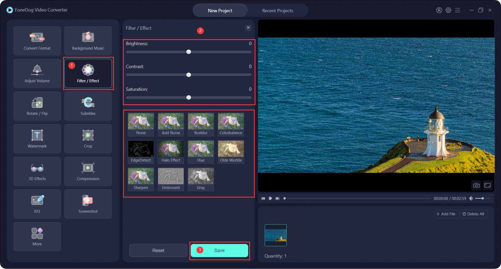 El mejor convertidor de video para combinar videos GoPro - FoneDog Video Converter: agregar efectos