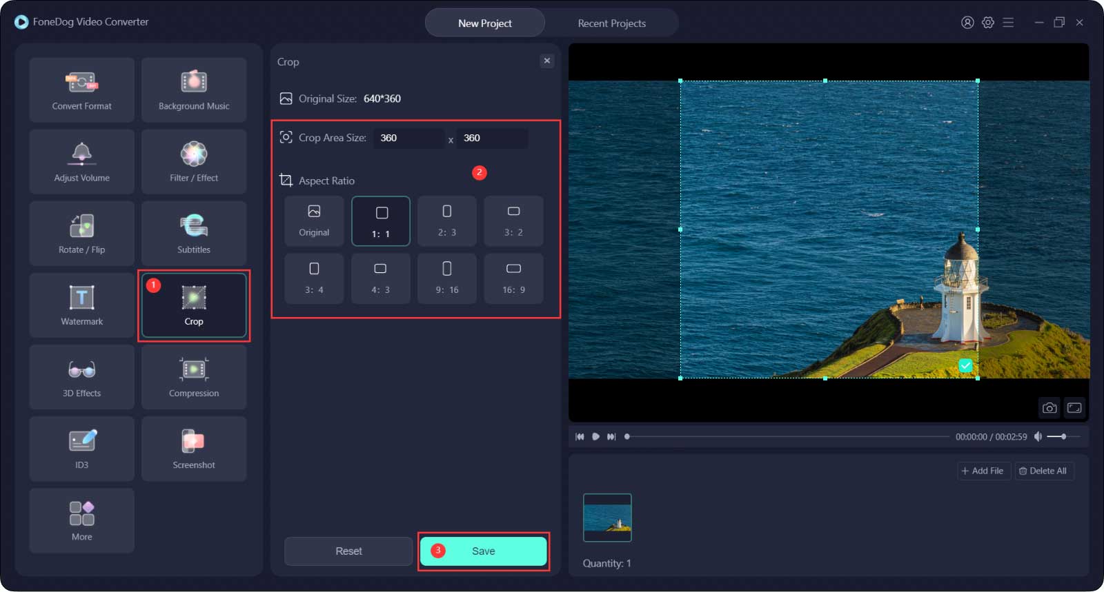 Recortar video para Instagram usando FoneDog Video Converter