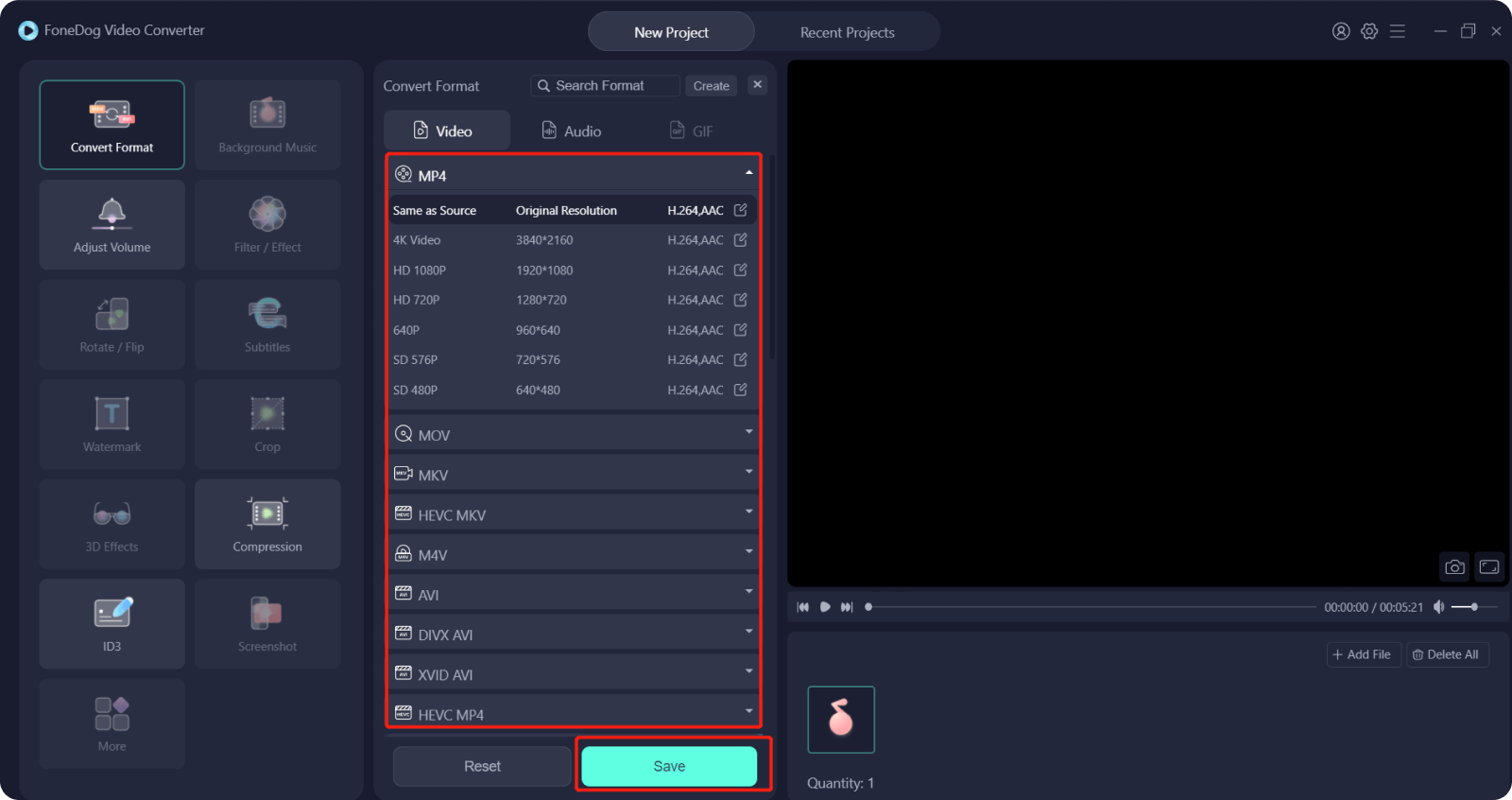 Elija el formato para convertir su DVD al formato de YouTube