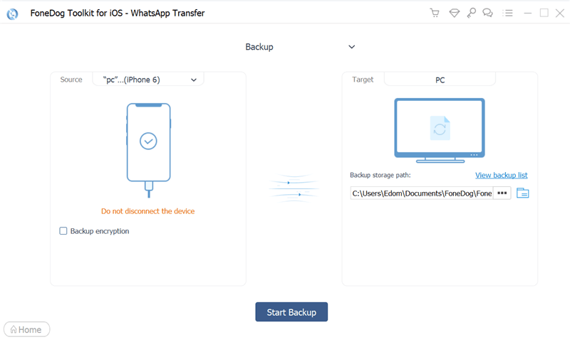 Copia de seguridad local de WhatsApp de Shart usando la transferencia de WhatsApp de Fonedog