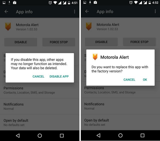 Deshabilitar la aplicación del sistema en Android