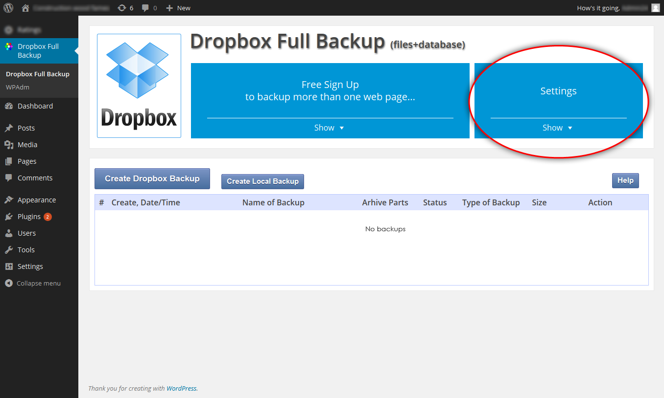 Dropbox para copia de seguridad