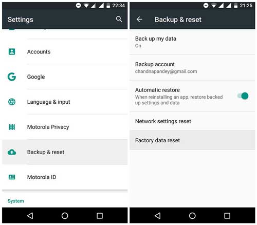 Eliminar una copia de seguridad en Android