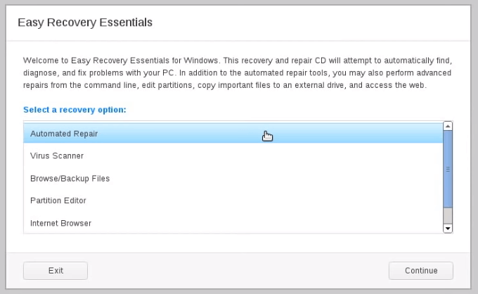 Reparación de computadora con EasyRE