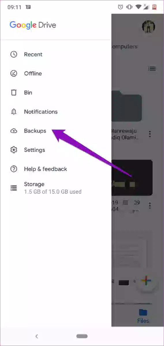 Verifique sus copias de seguridad de Google Drive