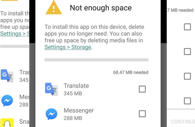 Solucionar error de Google Play 927 en espacio suficiente