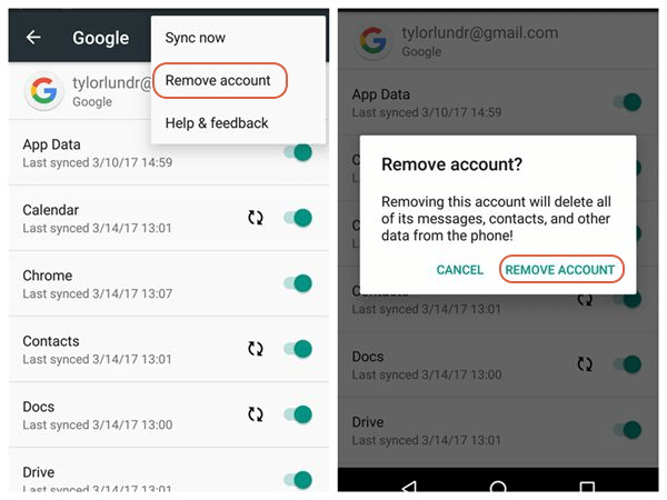 Solucionar código de error 920 Android Eliminar cuenta