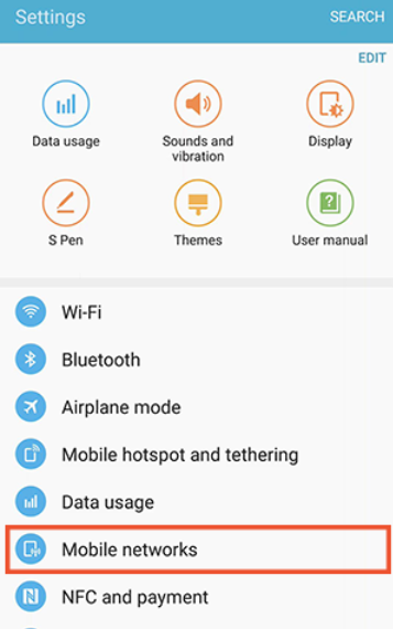 Verifique los datos celulares de su dispositivo