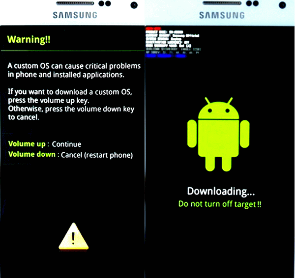 Modo de descarga de Samsung