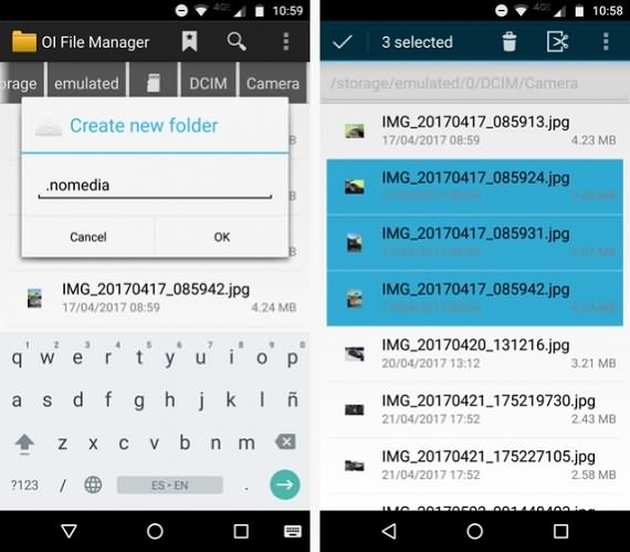 Ocultar fotos en Android sin aplicación Nomedia