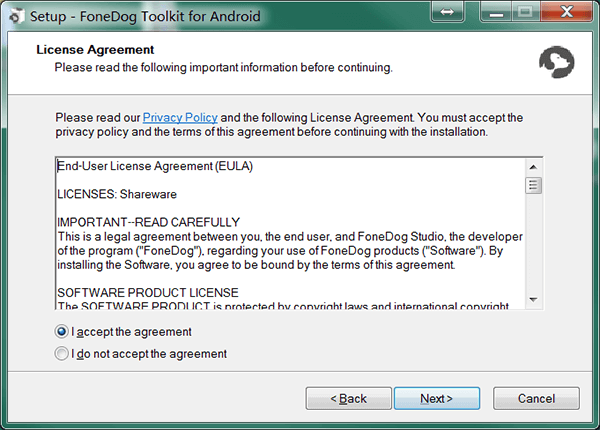 Instalar licencia de Android