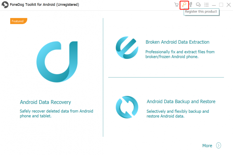 Registro de Android Menú Registrarse