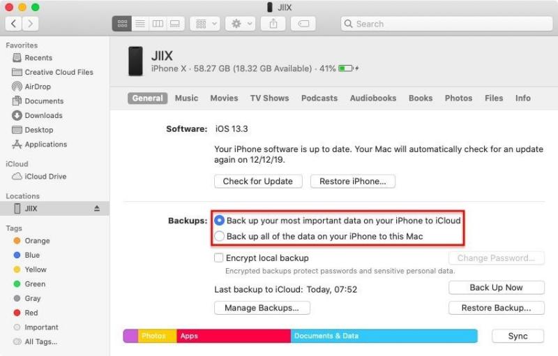 Hacer una copia de seguridad del iPhone en iCloud en la computadora