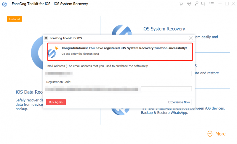 Registrar el sistema de recuperación de datos de Fonedog ios