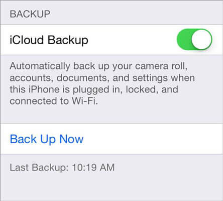 Copia de seguridad de iPhone a Mac a través de iCloud