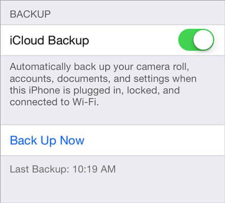 Copia de seguridad de iPhone con iCloud