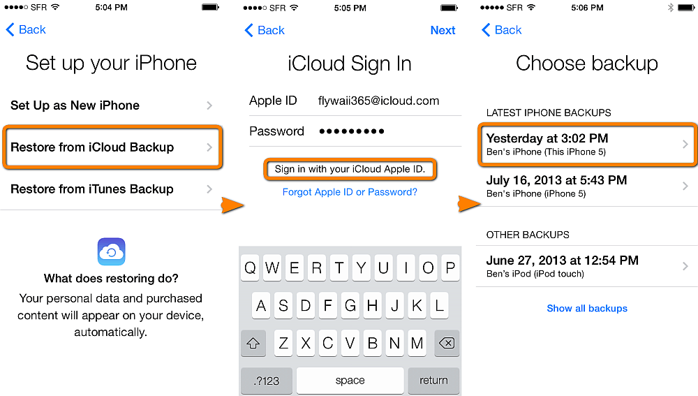 restaurar imágenes de iphone desde la copia de seguridad