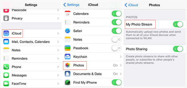 eliminar fotos del iPhone pero no en iCloud desactivando el uso compartido de fotos