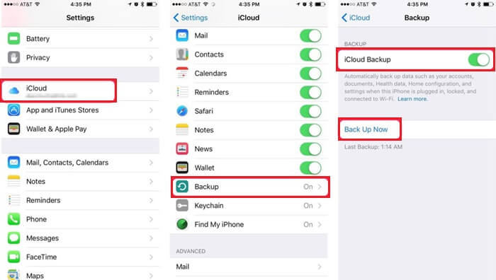 Utilice Icloud para respaldar Iphone Ipad