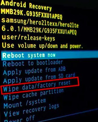 Restablecimiento de fábrica para arreglar Red Triangle Dead Android