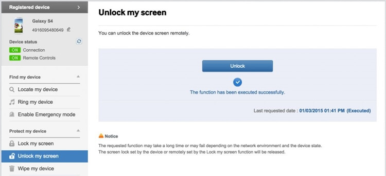 Desbloquear la pantalla Samsung rota