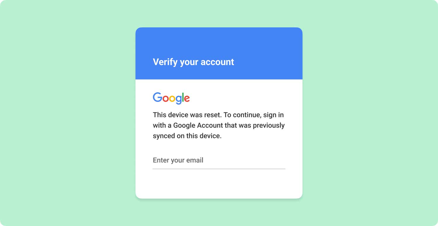 Omitir la verificación de la cuenta de Google