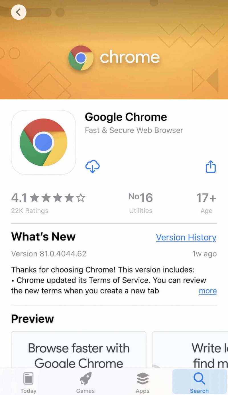 Actualizar la aplicación de Chrome