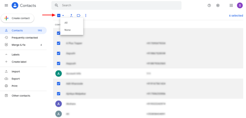 Exportación de contactos de Google Mail para transferir CSV de PC a iPhone